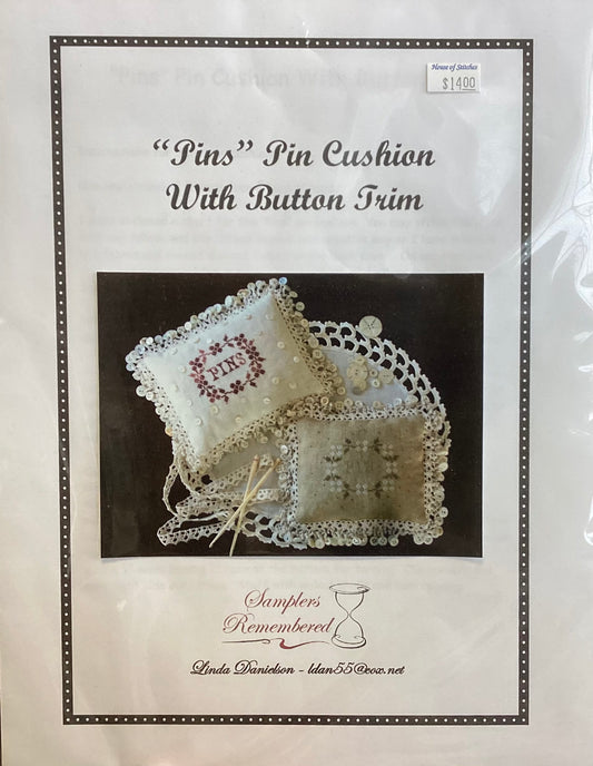 “Pins” pin Cushion With Button Trim by Samplers Remembered