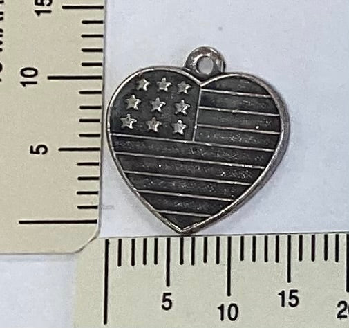 American Flag Heart Charm by By Jupiter