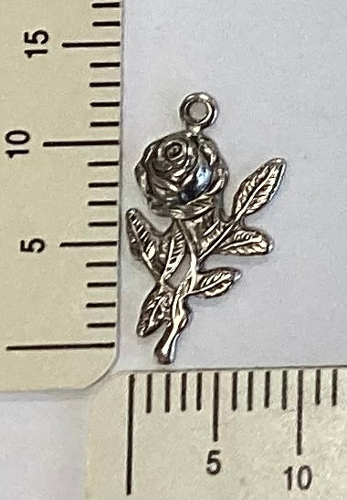 Antique Silver Rose Charm by By Jupiter