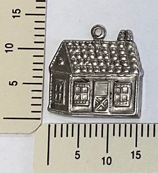 Antique Silver Gingerbread House Charm by By Jupiter