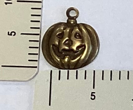 Antique Gold Jack-O-Lantern Charm by By Jupiter
