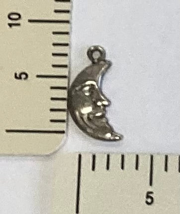 Small Antique Silver Crescent Moon Charm by By Jupiter