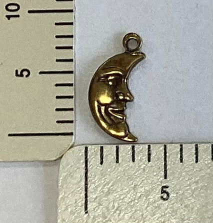 Antique Gold Crescent Moon Charm by By Jupiter