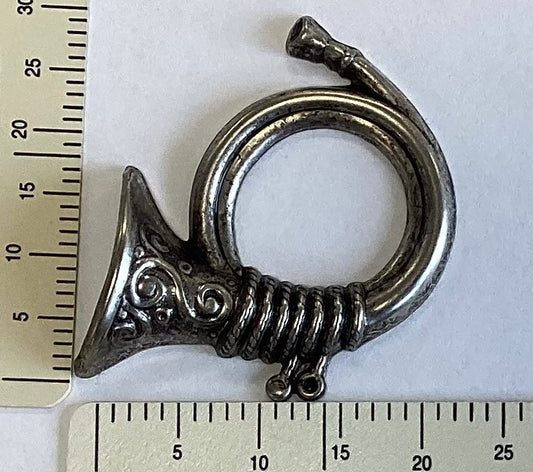 Antique Silver French Horn Charm by By Jupiter