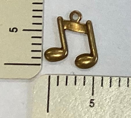 Antique Gold Double Music Note Charm by By Juptier
