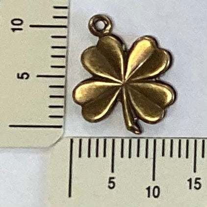 Antique Gold Four Leaf Clover Charm by By Jupiter
