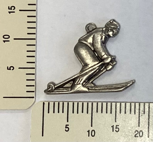 Antique Silver Skier Charm by By Jupiter