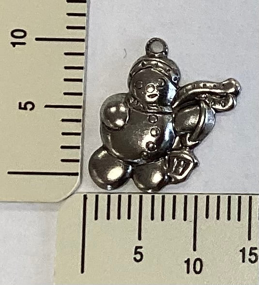Antique Silver Snowman Charm by By Jupiter