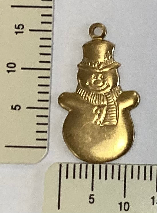 Brass Snowman Charm by By Juptier