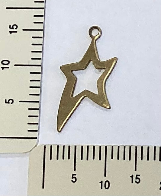 Brass Open Star Charm by By Jupiter