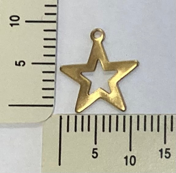 Brass Open Star Charm by By Jupiter