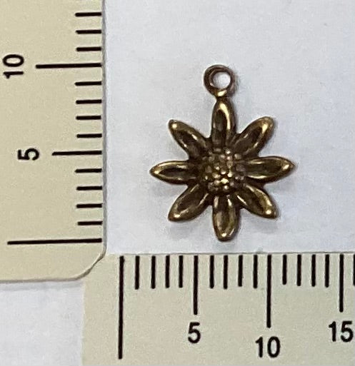 Antique Gold Sunflower Charm by  By Jupiter