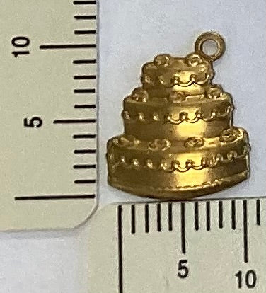 Brass Wedding Cake Charm by By Jupiter