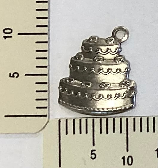 Antique Silver Wedding Cake Charm by By Jupiter