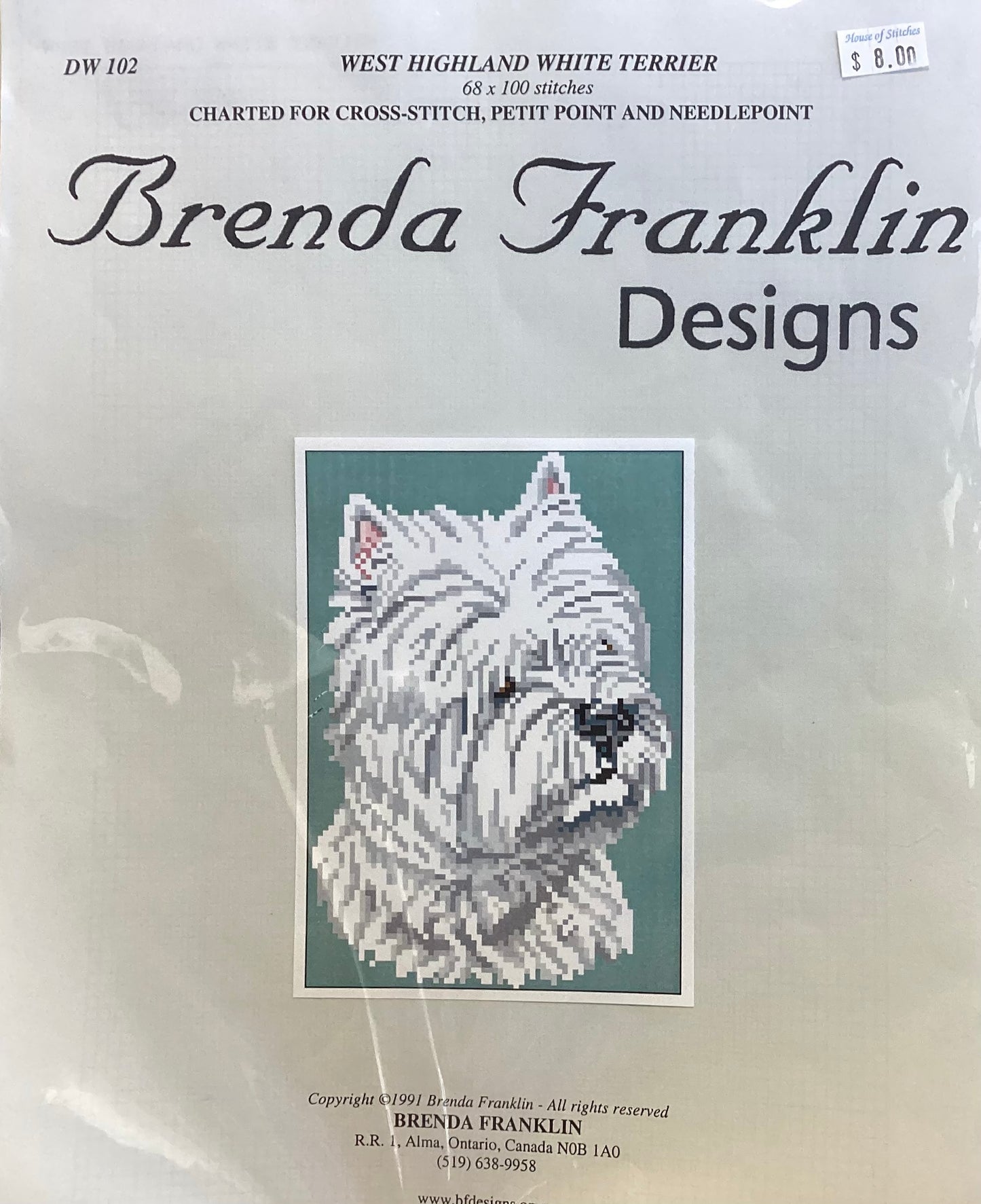 West Highland White Terrier by Brenda Franklin Designs