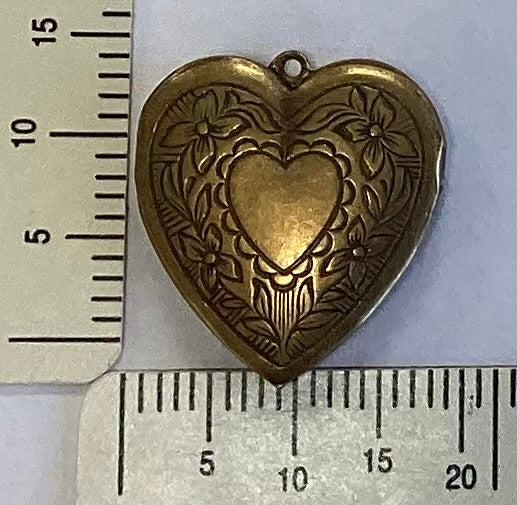 Antique Gold Heart Locket Charm by By Jupiter