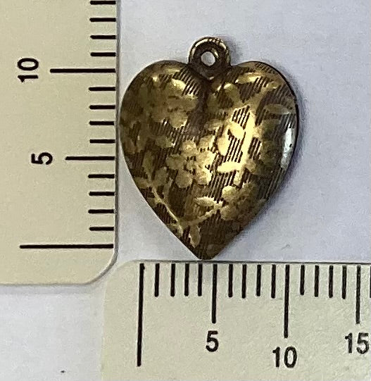 Antique Gold Floral Heart Charm by By Jupiter