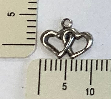 Antique Silver Intertwined Hearts Charm by By Jupiter