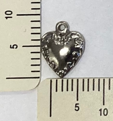 Antique Silver Heart with Border Charm by By Jupiter
