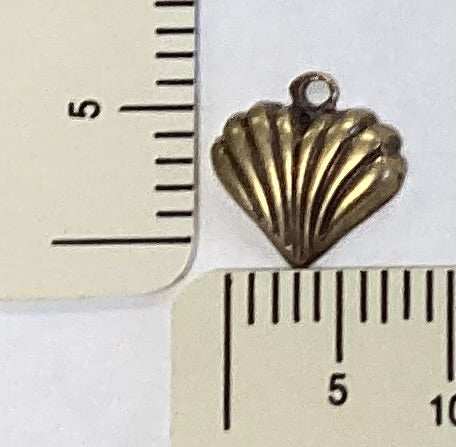 Antique Gold Shell Heart Charm by By Jupiter