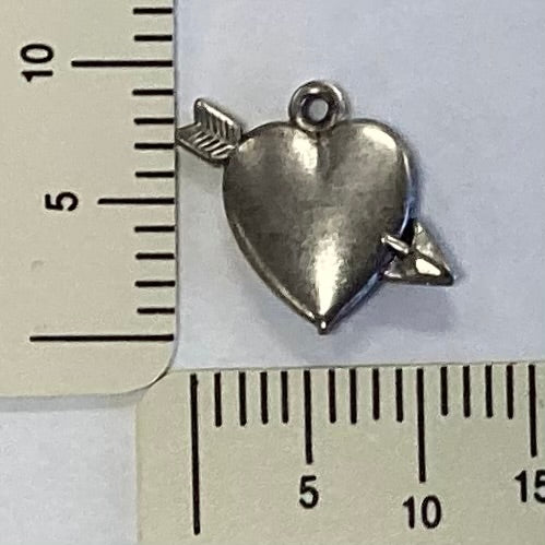Antique Silver Heart with Arrow Charm by By Jupiter