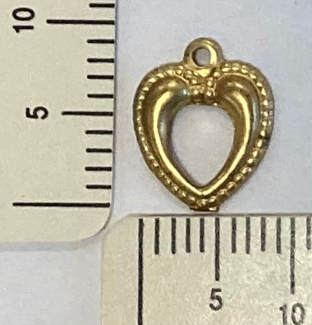 Brass Open Heart Charm by By Jupiter