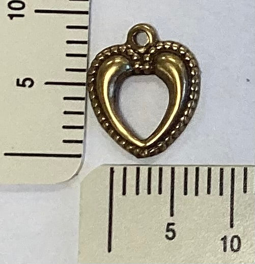 Antique Gold Open Heart Charm by By Jupiter