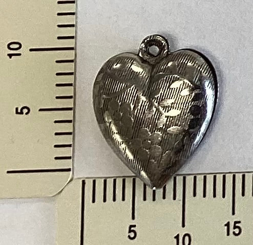 Antique Silver Floral Heart Charm by By Jupiter