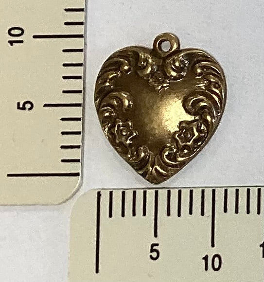 Antique Gold Heart Charm by By Jupiter