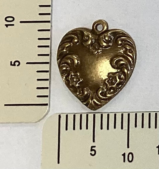 Antique Gold Heart Charm by By Jupiter