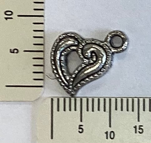 Antique Silver Heart Charm by By Jupiter