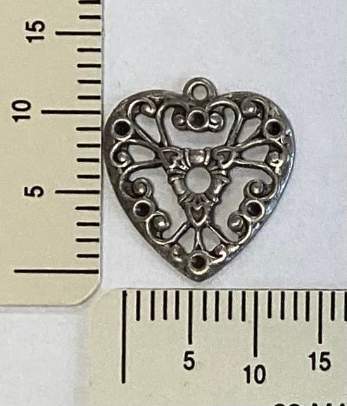 Antique Silver Heart Charm by By Jupiter