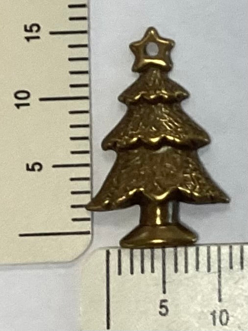 Antique Gold Christmas Tree Charm by By Jupiter