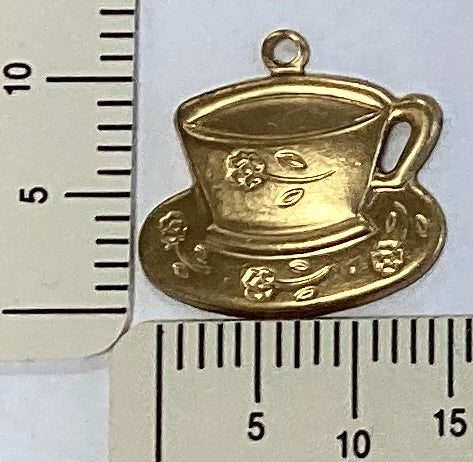 Brass Tea Cup Charm by By Jupiter
