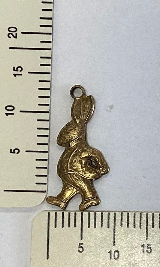 Antique Gold Rabbit with Waistcoat Charm by By Jupiter