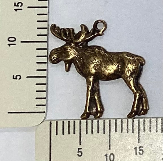 Antique Gold Moose Charm by By Jupiter
