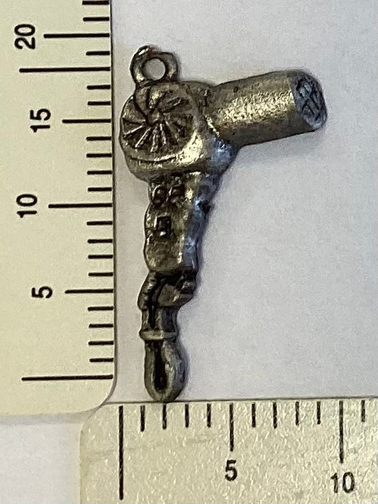 Antique Silver Hair Dryer Charm by By Jupiter