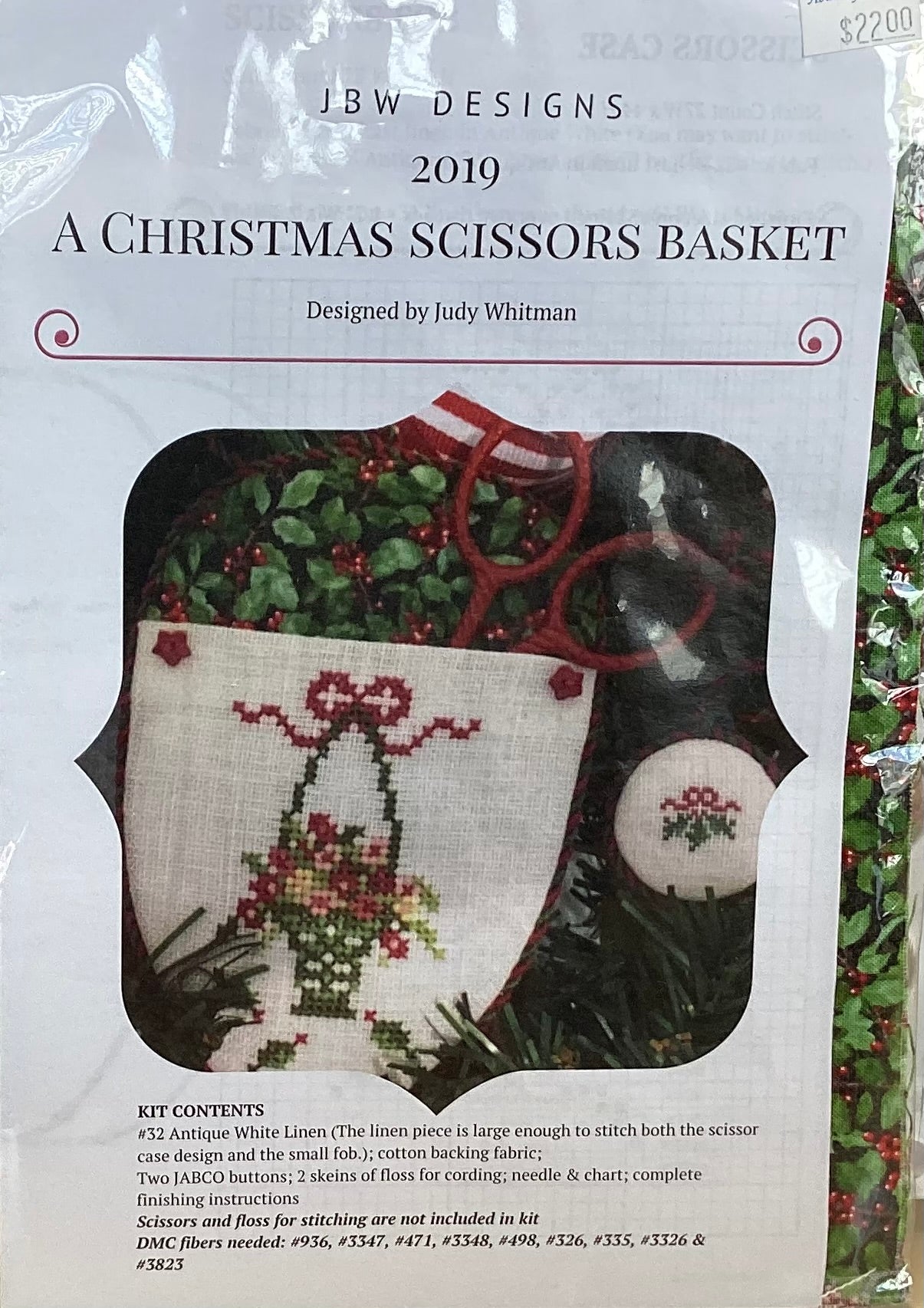 A Christmas Scissors Basket Kit by JBW Designs