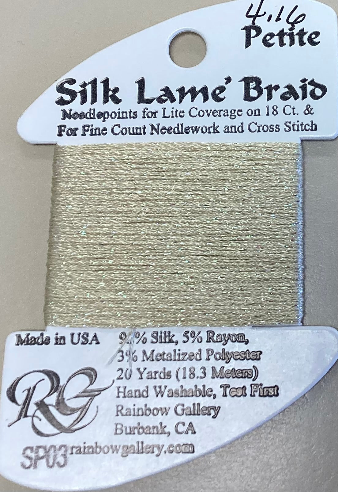 Rainbow Gallery: Petite Silk Lame’ Braid