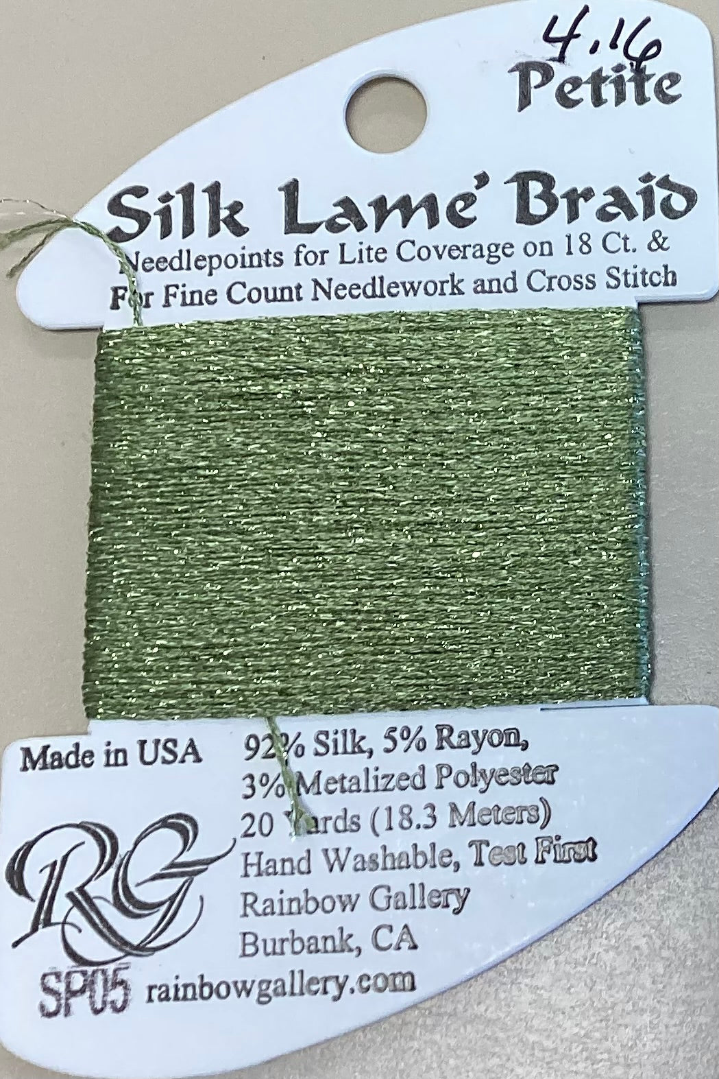Rainbow Gallery: Petite Silk Lame’ Braid