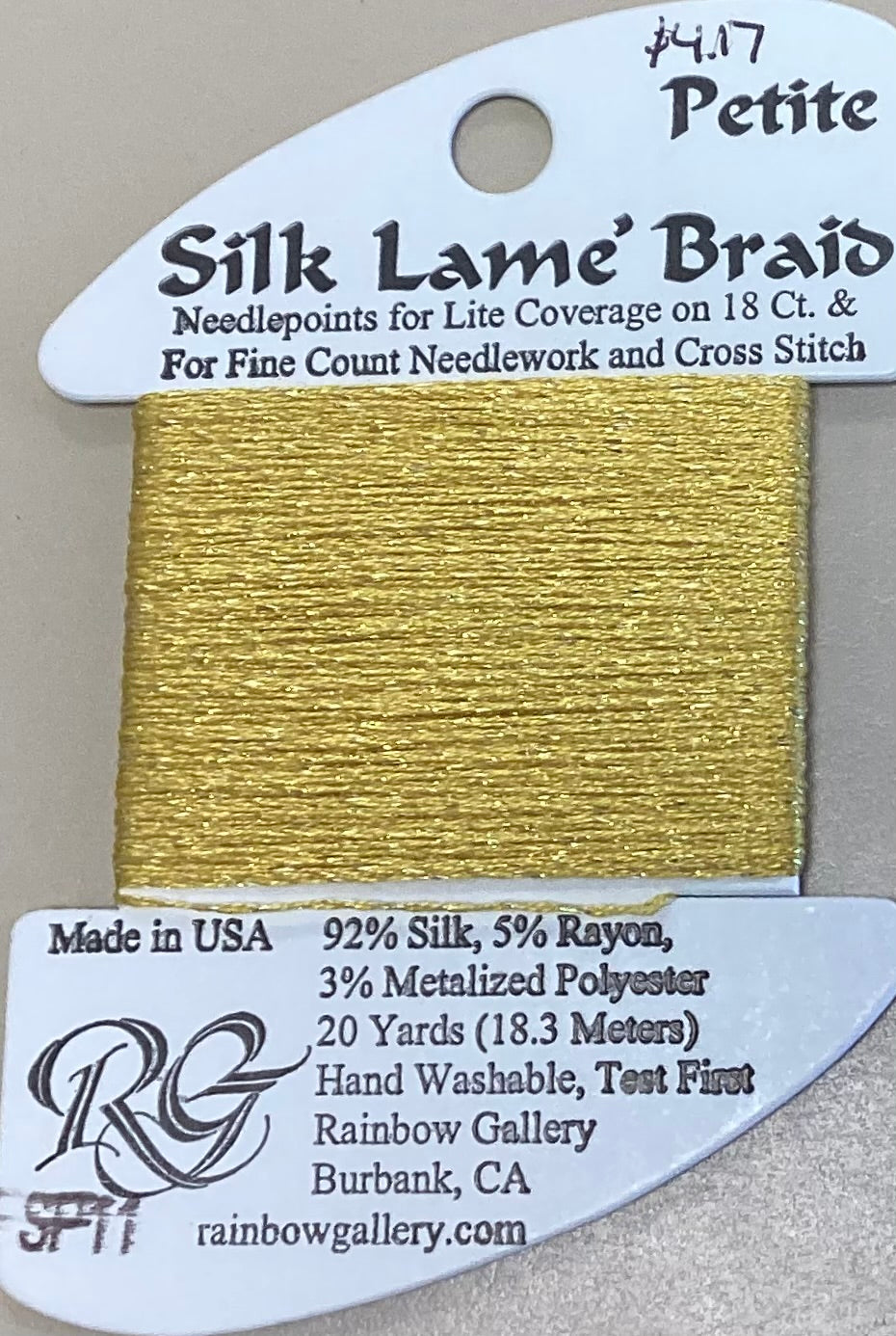 Rainbow Gallery: Petite Silk Lame’ Braid