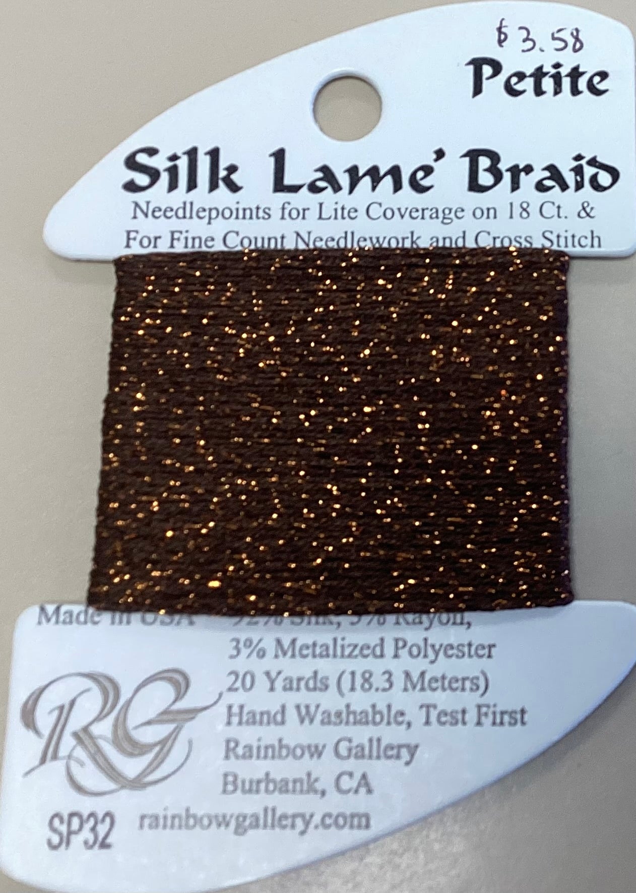 Rainbow Gallery: Petite Silk Lame’ Braid