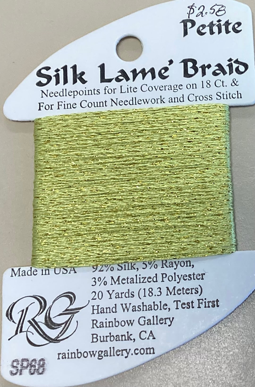 Rainbow Gallery: Petite Silk Lame’ Braid