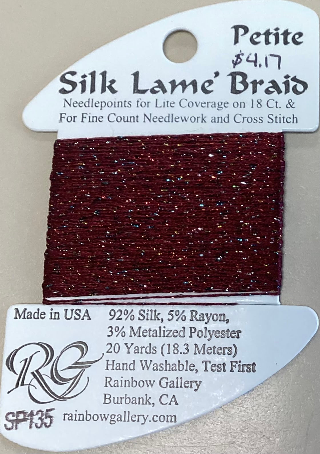 Rainbow Gallery: Petite Silk Lame’ Braid