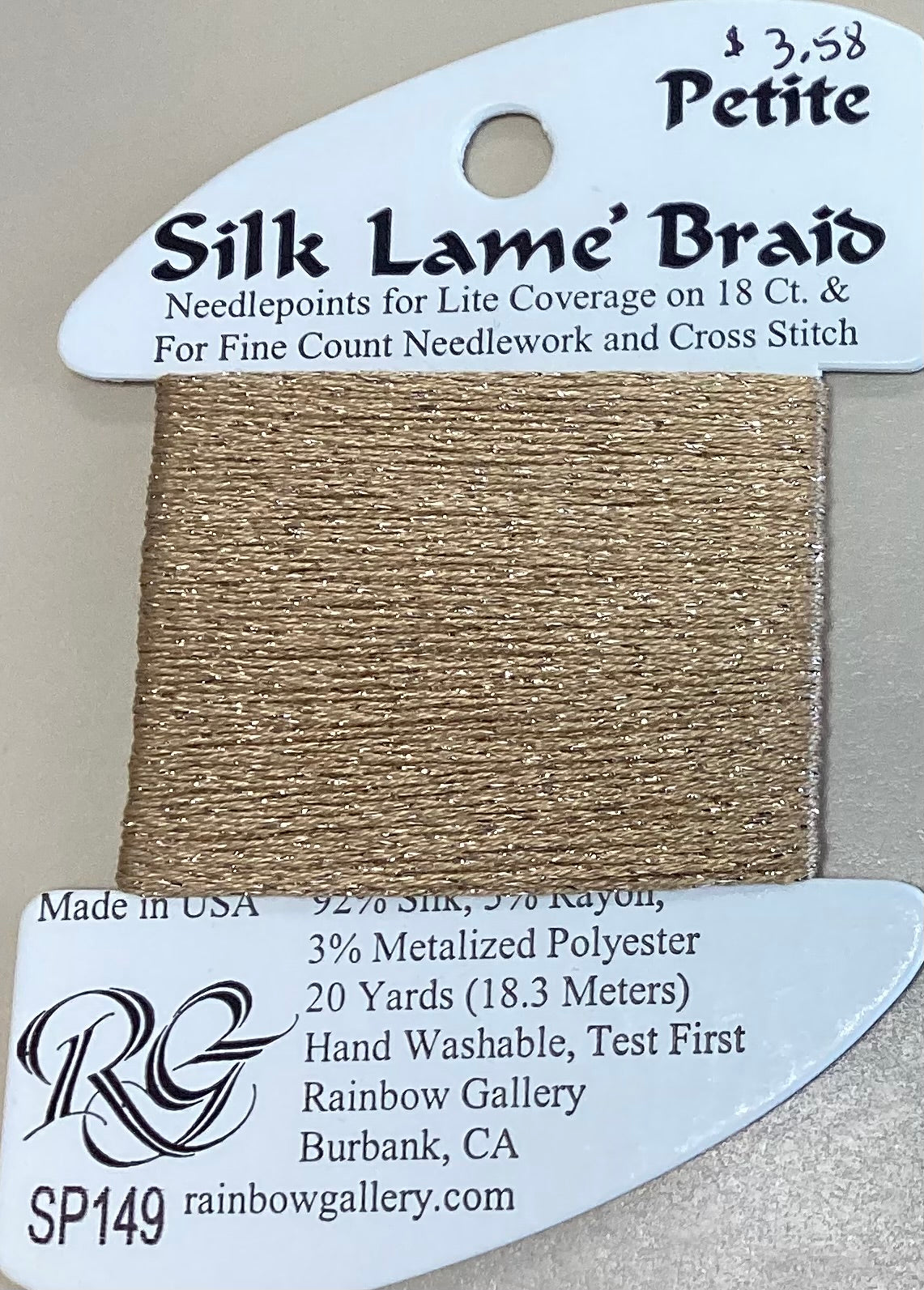 Rainbow Gallery: Petite Silk Lame’ Braid
