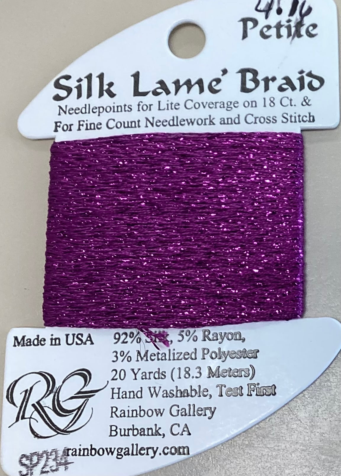 Rainbow Gallery: Petite Silk Lame’ Braid