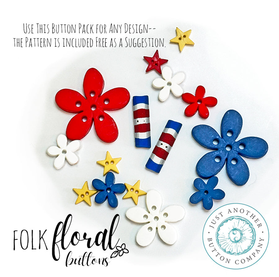 Star Spangled Floral by Just Another Button Company