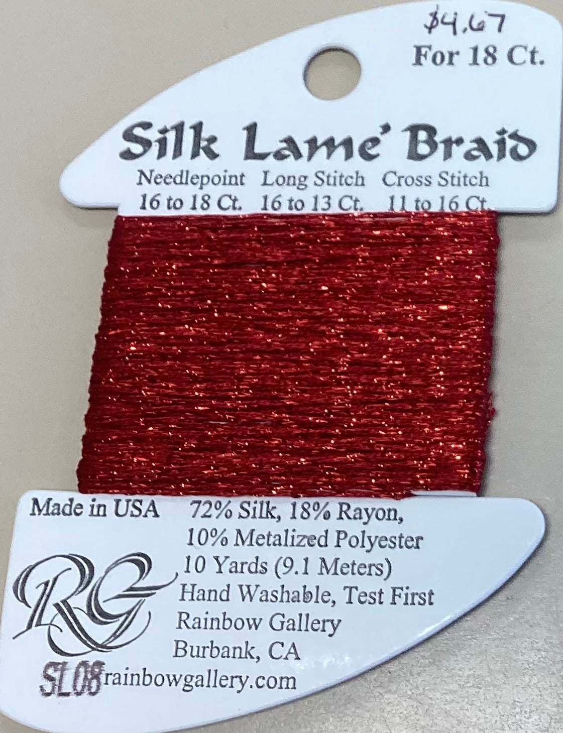 Rainbow Gallery: Silk Lame’ Braid
