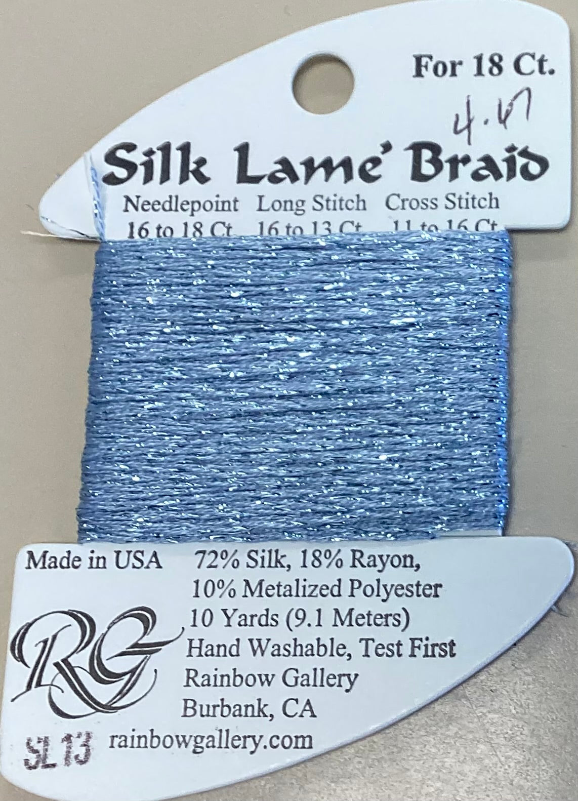 Rainbow Gallery: Silk Lame’ Braid