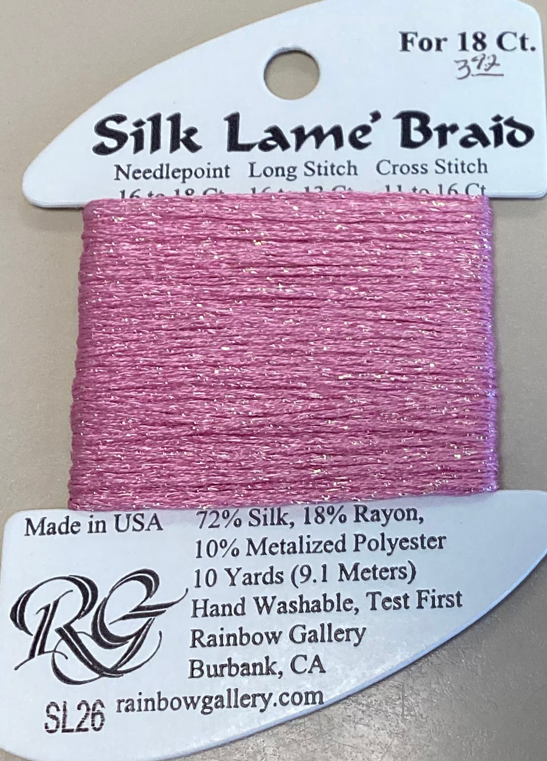 Rainbow Gallery: Silk Lame’ Braid